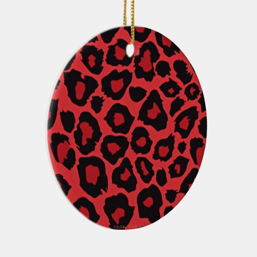 RAB Rockabilly Leopard Print Red Black Keramisch Ornament (Rechts)