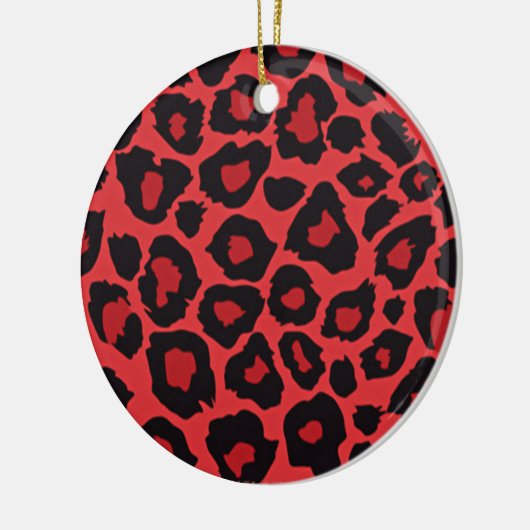 RAB Rockabilly Leopard Print Red Black Keramisch Ornament (Links)