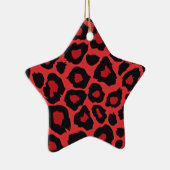 RAB Rockabilly Leopard Print Red Black Keramisch Ornament (Rechts)