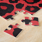 RAB Rockabilly Leopard Print Red Black Legpuzzel (Zijkant)