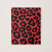 RAB Rockabilly Leopard Print Red Black Legpuzzel (Verticaal)