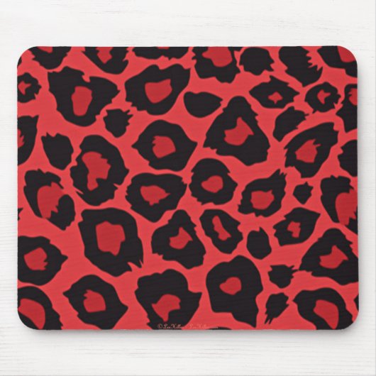 RAB Rockabilly Leopard Print Red Black Muismat (Voorkant)