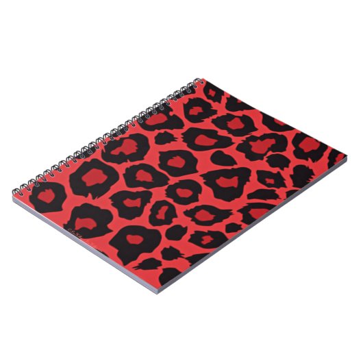 RAB Rockabilly Leopard Print Red Black Notitieboek (Linkerzijde)