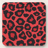 RAB Rockabilly Leopard Print Red Black Onderzetter (Voorkant)
