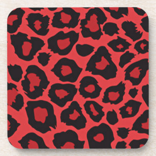 RAB Rockabilly Leopard Print Red Black Onderzetter