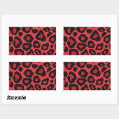 RAB Rockabilly Leopard Print Red Black Rechthoekige Sticker (Vel)