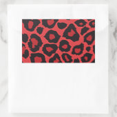 RAB Rockabilly Leopard Print Red Black Rechthoekige Sticker (Tas)