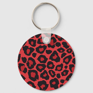 RAB Rockabilly Leopard Print Red Black Sleutelhanger