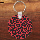 RAB Rockabilly Leopard Print Red Black Sleutelhanger (Voorkant)