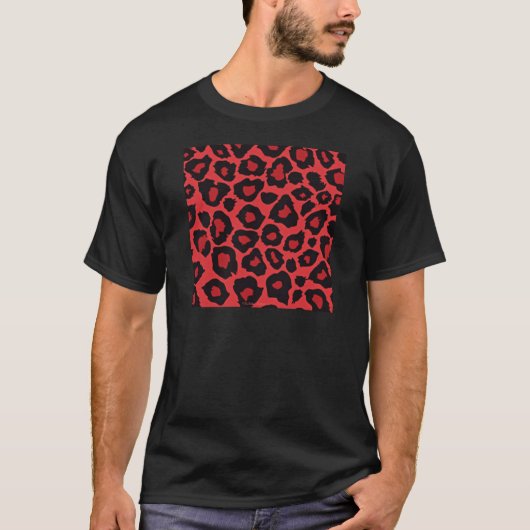 RAB Rockabilly Leopard Print Red Black T-shirt (Voorkant)