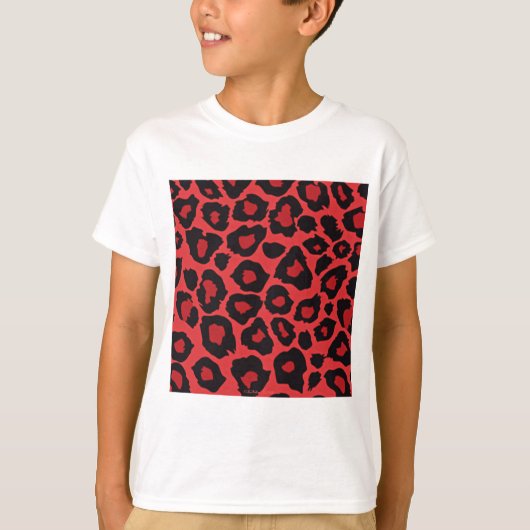 RAB Rockabilly Leopard Print Red Black T-shirt (Voorkant)