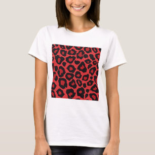 RAB Rockabilly Leopard Print Red Black T-shirt