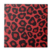 RAB Rockabilly Leopard Print Red Black Tegeltje (Voorkant)