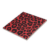 RAB Rockabilly Leopard Print Red Black Tegeltje (Zijkant)