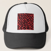 RAB Rockabilly Leopard Print Red Black Trucker Pet (Voorkant)