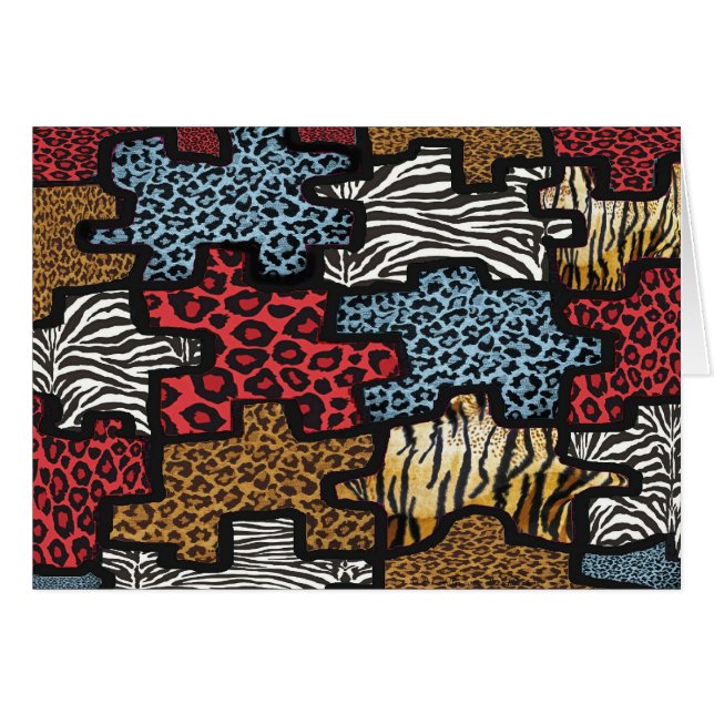 RAB Rockabilly Leopard Zebra Puzzle Print Giften (Voorkant Horizontaal)