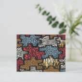 RAB Rockabilly Leopard Zebra Puzzle Print Giften Briefkaart (Staand voorkant)