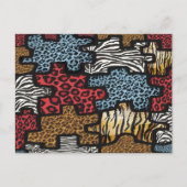 RAB Rockabilly Leopard Zebra Puzzle Print Giften Briefkaart (Voorkant)