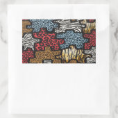 RAB Rockabilly Leopard Zebra Puzzle Print Giften Rechthoekige Sticker (Tas)