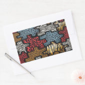 RAB Rockabilly Leopard Zebra Puzzle Print Giften Rechthoekige Sticker (Envelop)