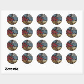 RAB Rockabilly Leopard Zebra Puzzle Print Giften Ronde Sticker (Vel)
