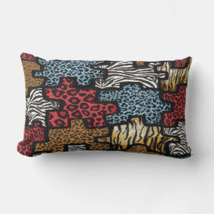 RAB Rockabilly Leopard Zebra Puzzle Print Pillow Kussen