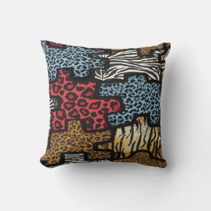 RAB Rockabilly Leopard Zebra Puzzle Print Pillow Kussen