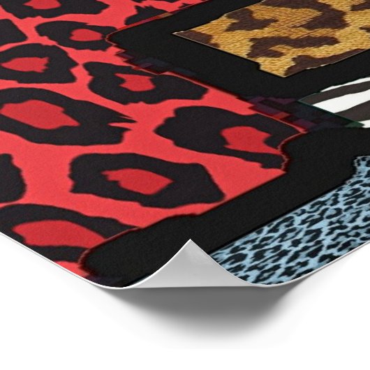 RAB Rockabilly Leopard Zebra Puzzle Print Poster (Hoek)