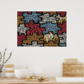 RAB Rockabilly Leopard Zebra Puzzle Print Poster (Keuken)