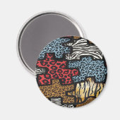 RAB Rockabilly Luipaard Zebra Puzzel Print Cadeaus Magneet (Voorkant / Achterkant)