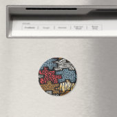 RAB Rockabilly Luipaard Zebra Puzzel Print Cadeaus Magneet (Insitu (Vaatwasser))