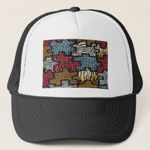 RAB Rockabilly Luipaard Zebra Puzzel Print Cadeaus Trucker Pet