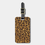 RAB Rockabilly Luipaardprint Bruin Goud Bagagelabel (Voorkant verticaal)
