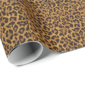 RAB Rockabilly Luipaardprint Bruin Goud Cadeaupapier (Rol Hoek)