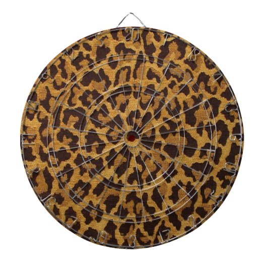 RAB Rockabilly Luipaardprint Bruin Goud Dartbord (Voorkant)
