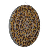 RAB Rockabilly Luipaardprint Bruin Goud Dartbord (Voorkant Links)
