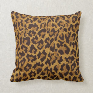 RAB Rockabilly Luipaardprint Bruin Goud Kussen