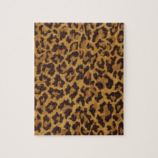 RAB Rockabilly Luipaardprint Bruin Goud Legpuzzel (Verticaal)