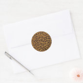 RAB Rockabilly Luipaardprint Bruin Goud Ronde Sticker (Envelop)