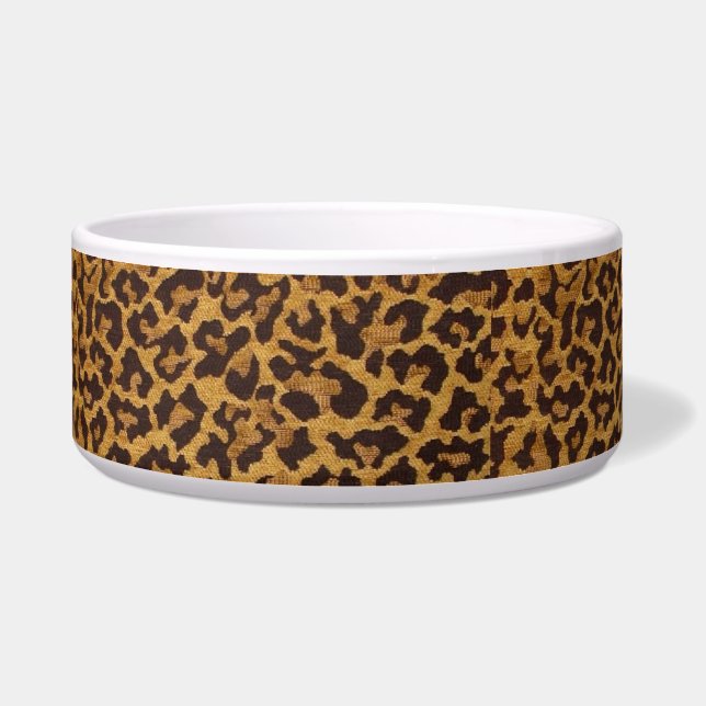 RAB Rockabilly Luipaardprint Hondenbak Voerbakje (Voorkant)