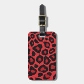 RAB Rockabilly Luipaardprint Rode Zwarte Bagagelabel (Voorkant verticaal)