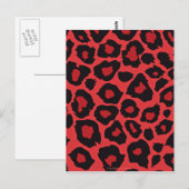 RAB Rockabilly Luipaardprint Rode Zwarte Briefkaart (Voorkant / Achterkant)
