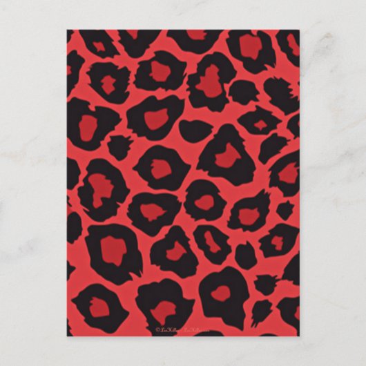 RAB Rockabilly Luipaardprint Rode Zwarte Briefkaart (Voorkant)