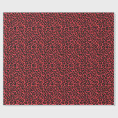RAB Rockabilly Luipaardprint Rode Zwarte Cadeaupapier (Vlak)