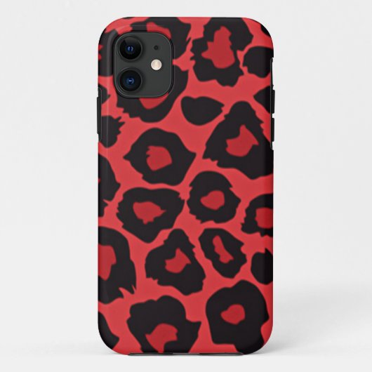 RAB Rockabilly Luipaardprint Rode Zwarte Case-Mate iPhone Case (Achterkant)