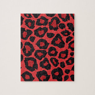 RAB Rockabilly Luipaardprint Rode Zwarte Legpuzzel