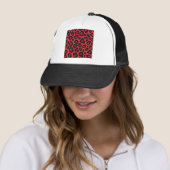 RAB Rockabilly Luipaardprint Rode Zwarte Trucker Pet (In situ)