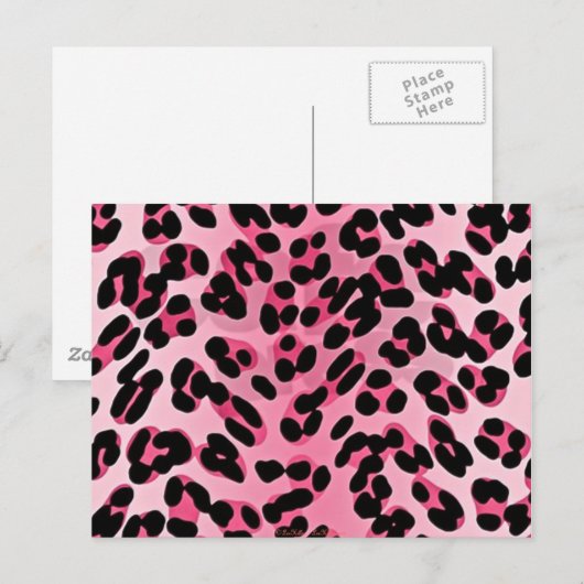 RAB Rockabilly Pink Cheetah Print Briefkaart (Voorkant / Achterkant)