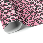 RAB Rockabilly Pink Cheetah Print Cadeaupapier (Rol Hoek)