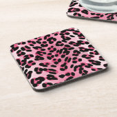 RAB Rockabilly Pink Cheetah Print Drankjes Onderzetter (Linkerzijde)